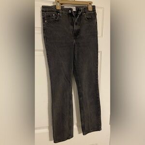 H&M Women's Slim Straight Leg Jeans in Black